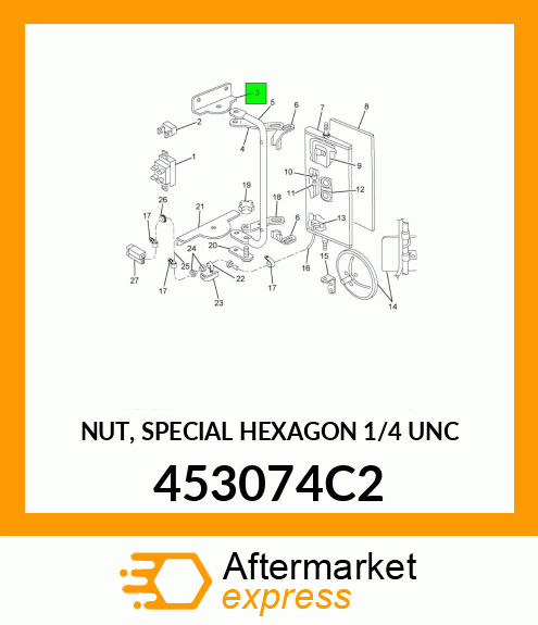 NUT, SPECIAL HEXAGON 1/4" UNC 453074C2