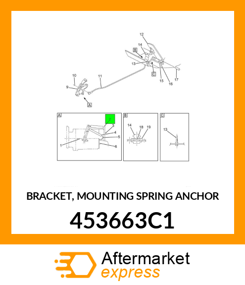 BRACKET, MOUNTING SPRING ANCHOR 453663C1