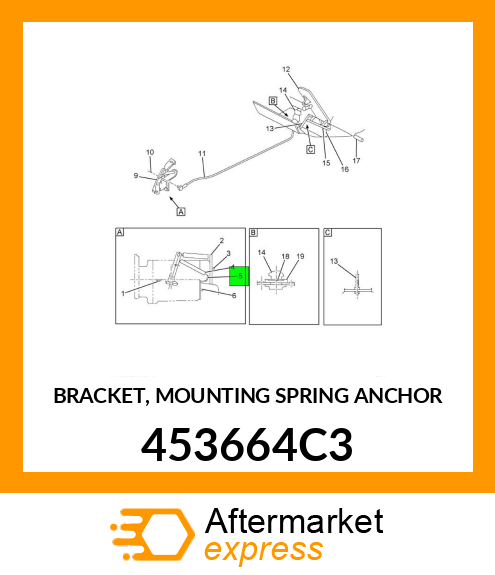 BRACKET, MOUNTING SPRING ANCHOR 453664C3