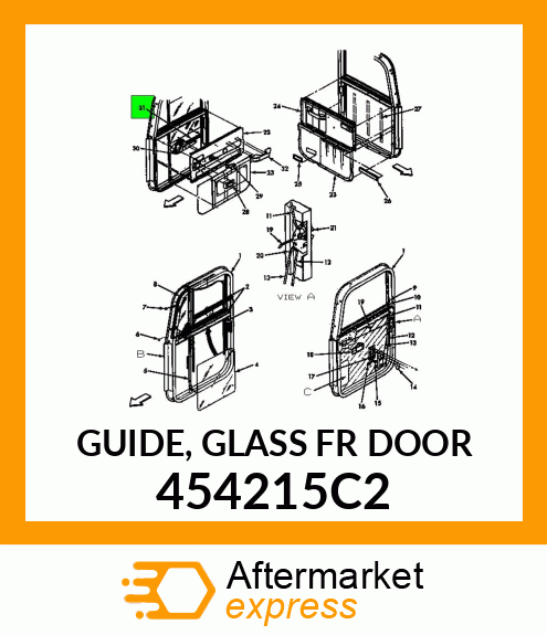 GUIDE, GLASS FR DOOR 454215C2