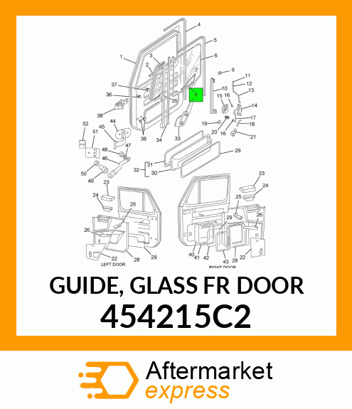 GUIDE, GLASS FR DOOR 454215C2