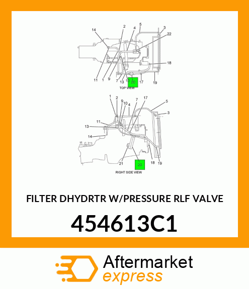 FILTER DHYDRTR W/PRESSURE RLF VALVE 454613C1