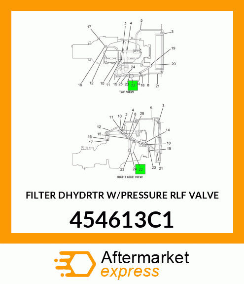 FILTER DHYDRTR W/PRESSURE RLF VALVE 454613C1