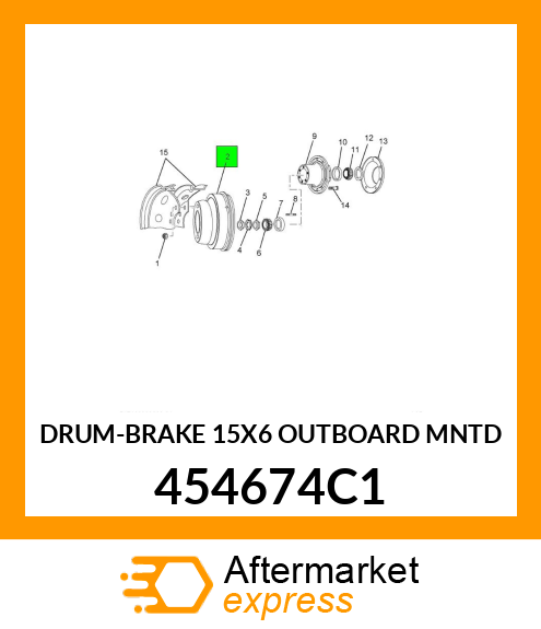 DRUM-BRAKE 15X6 OUTBOARD MNTD 454674C1