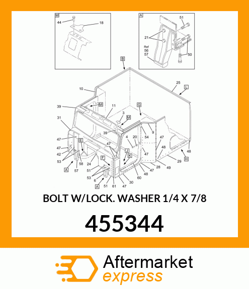 BOLT W/LOCK WASHER 1/4" X 7/8" 455344