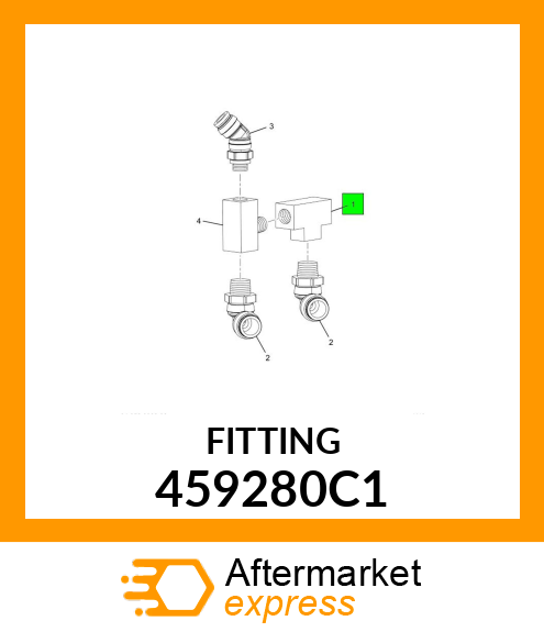 FITTING, ELBOW DROP 3/8" NPTF X 3/8" FEMALE PIPE THREAD 1/4"-20 UNC 459280C1