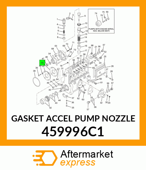 GASKET ACCEL PUMP NOZZLE 459996C1