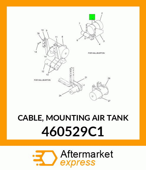 CABLE, MOUNTING AIR TANK 460529C1