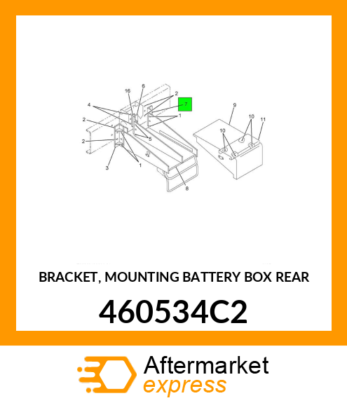 BRACKET, MOUNTING BATTERY BOX REAR 460534C2