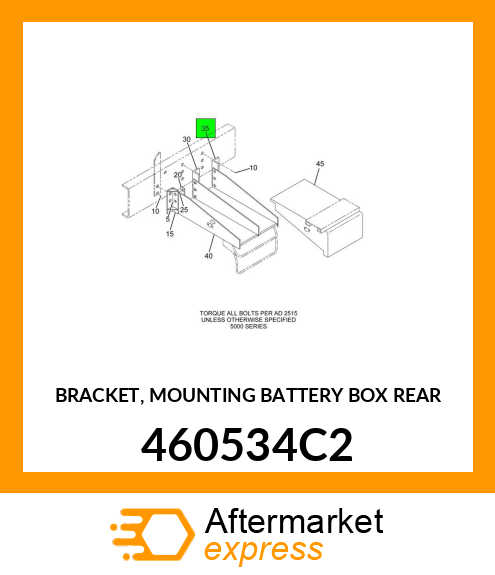 BRACKET, MOUNTING BATTERY BOX REAR 460534C2