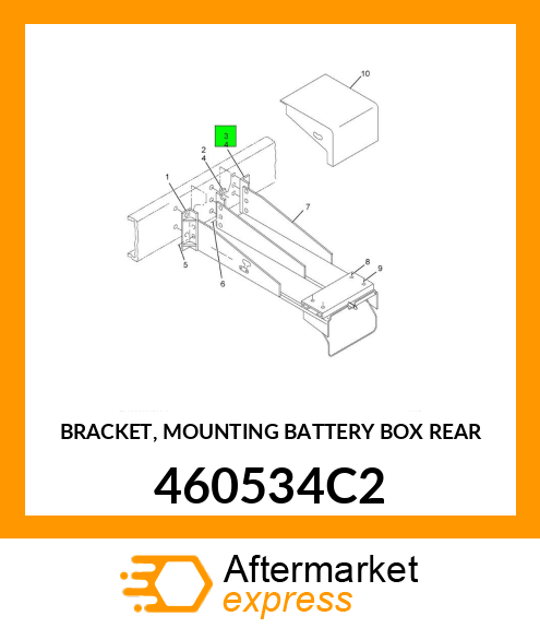 BRACKET, MOUNTING BATTERY BOX REAR 460534C2