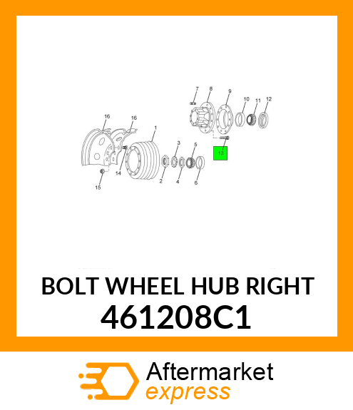 BOLT WHEEL HUB RIGHT 461208C1