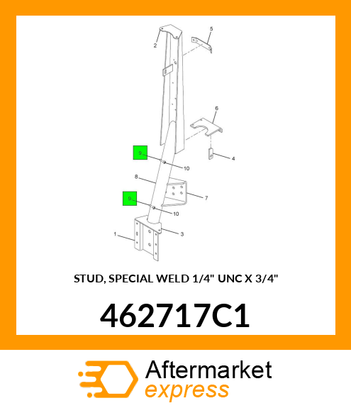 STUD, SPECIAL WELD 1/4" UNC X 3/4" 462717C1