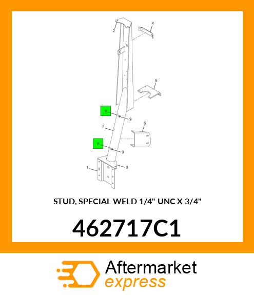 STUD, SPECIAL WELD 1/4" UNC X 3/4" 462717C1