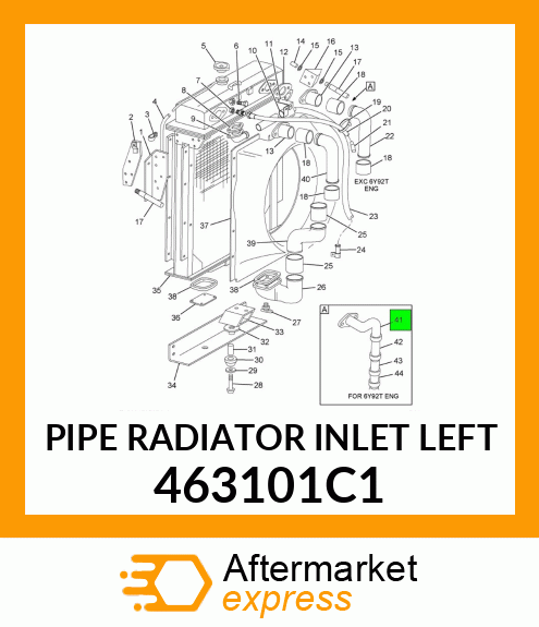 PIPE RADIATOR INLET LEFT 463101C1