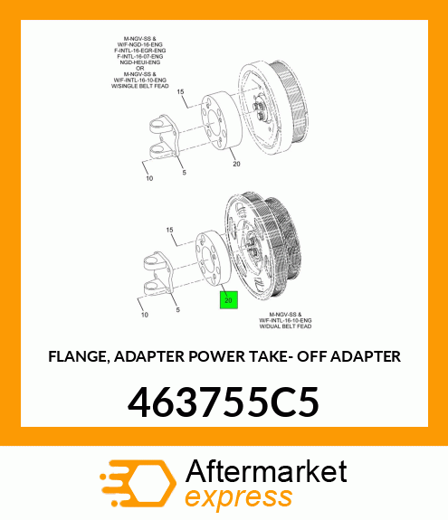 FLANGE, ADAPTER POWER TAKE- OFF ADAPTER 463755C5