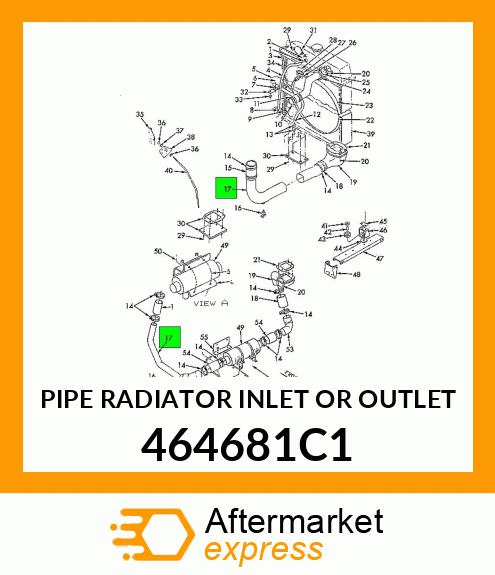 PIPE RADIATOR INLET OR OUTLET 464681C1