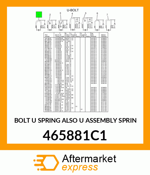 BOLT U SPRING ALSO U ASSEMBLY SPRIN 465881C1