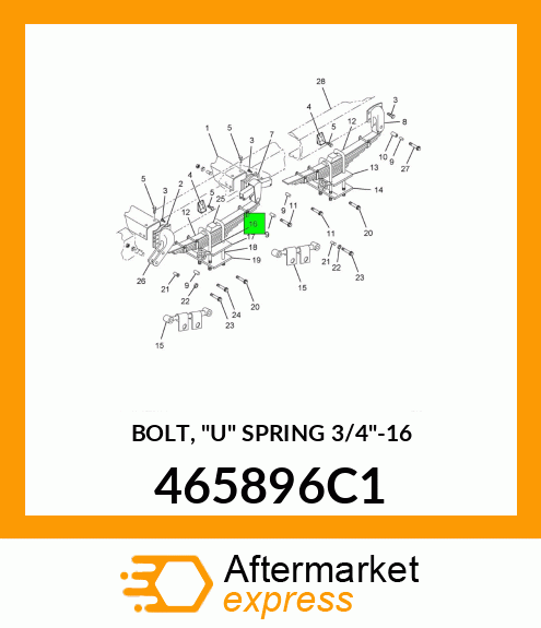 BOLT, "U" SPRING 3/4"-16 465896C1