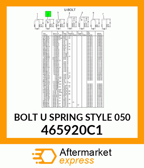 BOLT U SPRING STYLE 050 465920C1