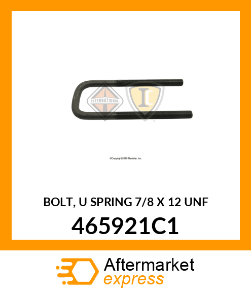 BOLT, "U" SPRING 7/8" X 12" UNF 465921C1