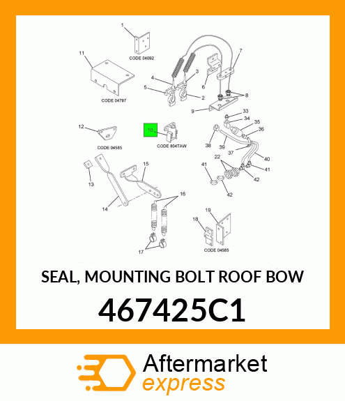 SEAL, MOUNTING BOLT ROOF BOW 467425C1