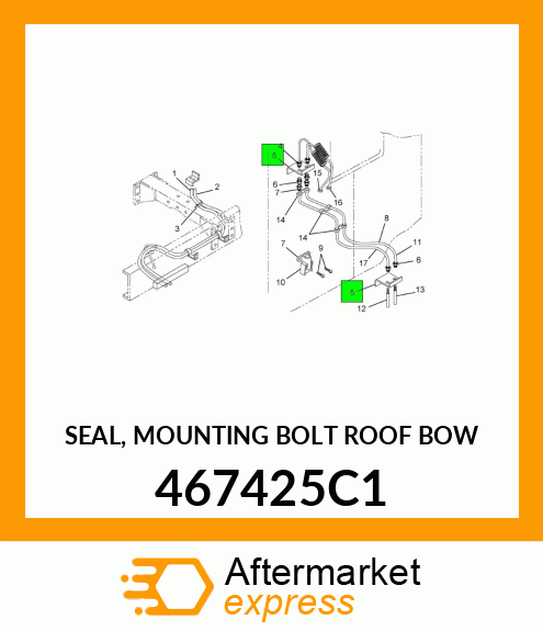 SEAL, MOUNTING BOLT ROOF BOW 467425C1