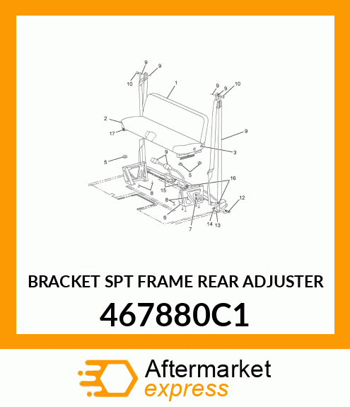 BRACKET SPT FRAME REAR ADJUSTER 467880C1