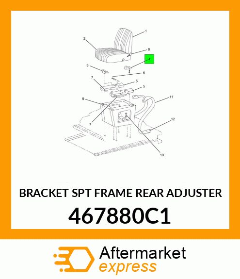 BRACKET SPT FRAME REAR ADJUSTER 467880C1