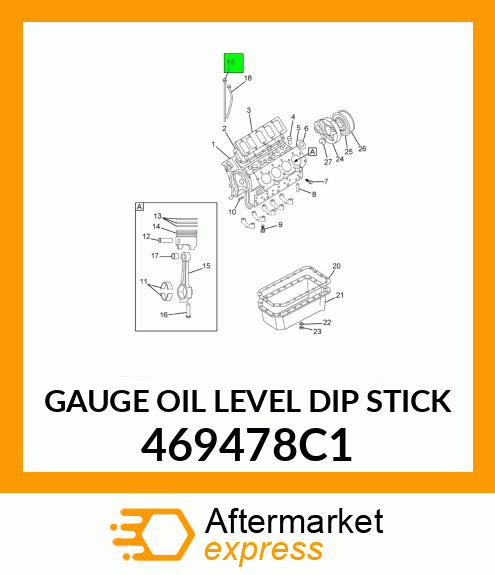 GAUGE OIL LEVEL DIP STICK 469478C1