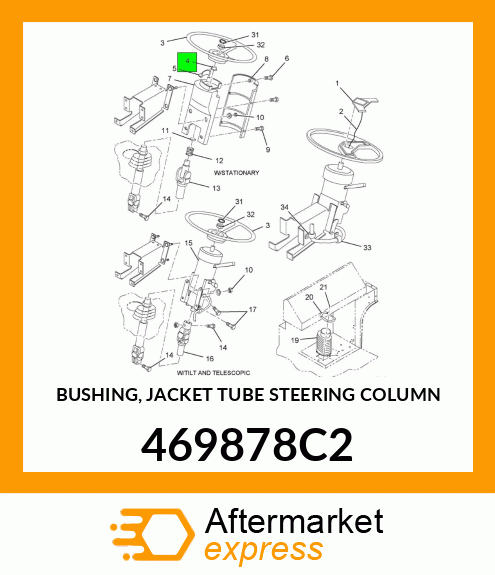 BUSHING, JACKET TUBE STEERING COLUMN 469878C2