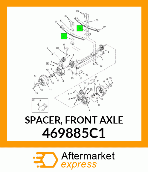 SPACER, FRONT AXLE 469885C1