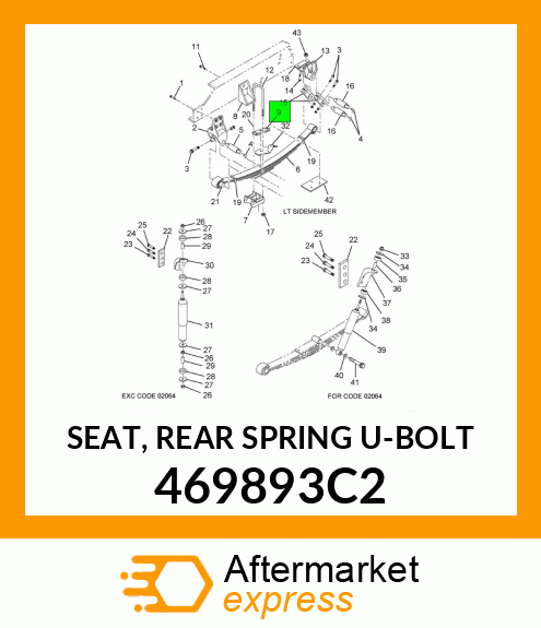 SEAT, REAR SPRING U-BOLT 469893C2