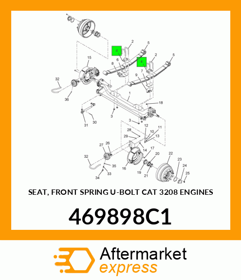 SEAT, FRONT SPRING U-BOLT CAT 3208 ENGINES 469898C1