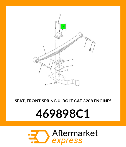 SEAT, FRONT SPRING U-BOLT CAT 3208 ENGINES 469898C1