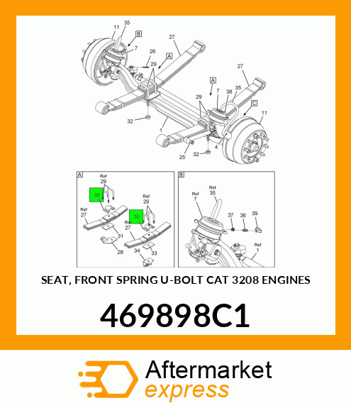 SEAT, FRONT SPRING U-BOLT CAT 3208 ENGINES 469898C1