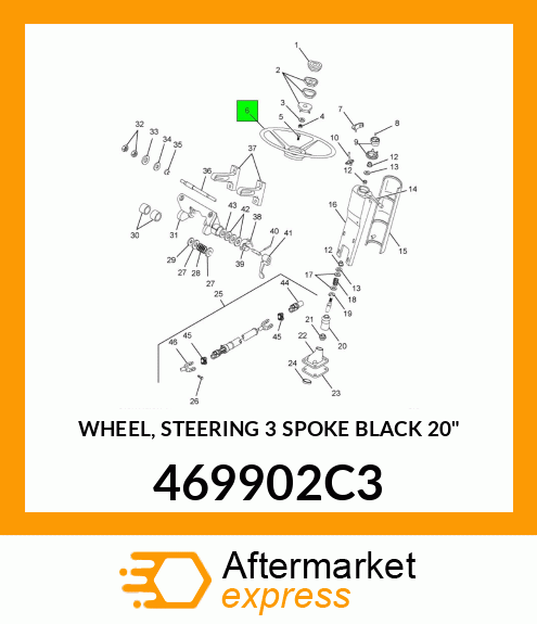 WHEEL, STEERING 3 SPOKE BLACK 20" 469902C3