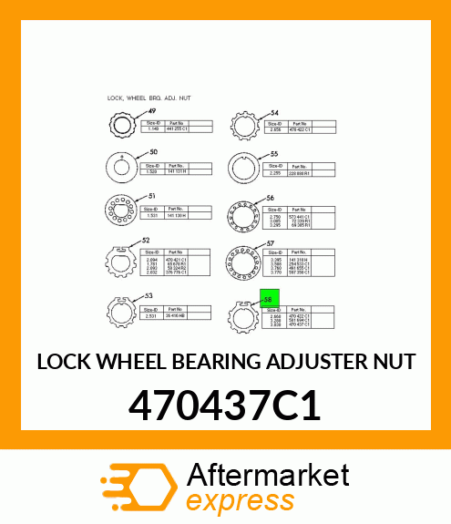 LOCK WHEEL BEARING ADJUSTER NUT 470437C1