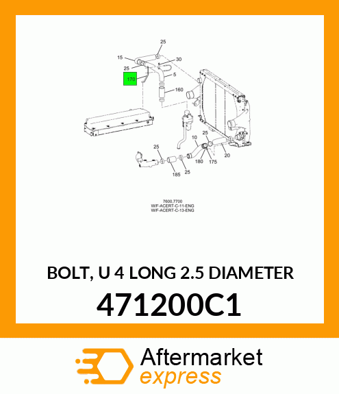 BOLT, U 4" LONG 2.5" DIAMETER 471200C1