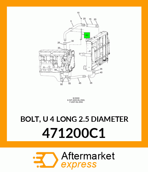 BOLT, U 4" LONG 2.5" DIAMETER 471200C1