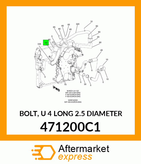 BOLT, U 4" LONG 2.5" DIAMETER 471200C1