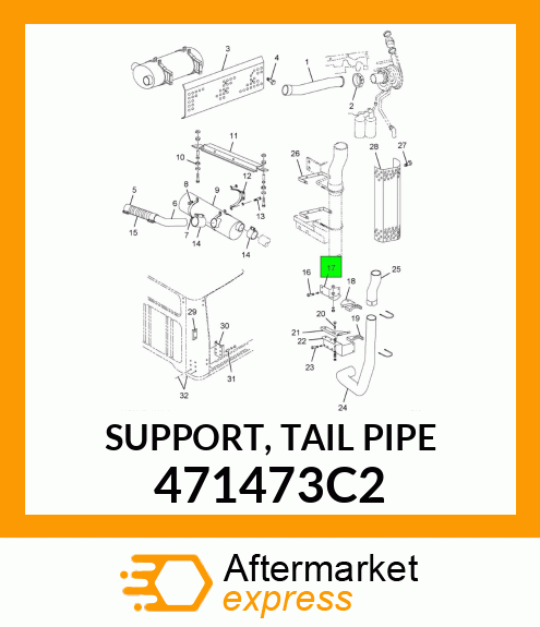 SUPPORT, TAIL PIPE 471473C2