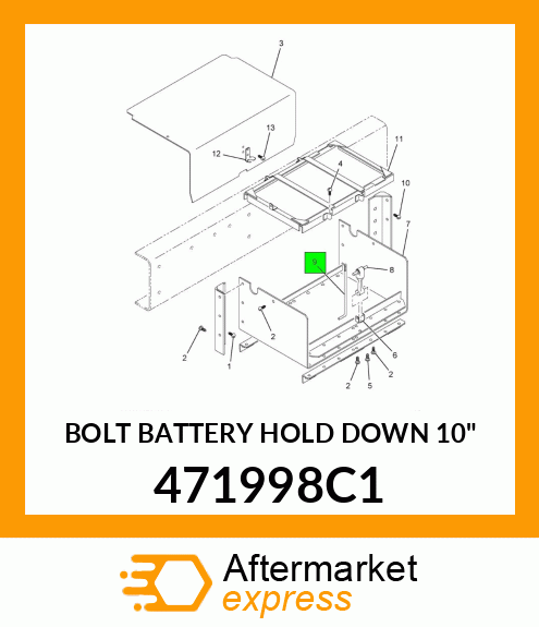 BOLT BATTERY HOLD DOWN 10" 471998C1