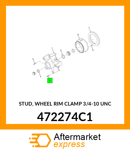 STUD, WHEEL RIM CLAMP 3/4"-10 UNC 472274C1