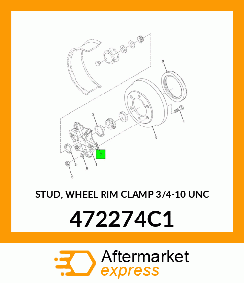 STUD, WHEEL RIM CLAMP 3/4"-10 UNC 472274C1