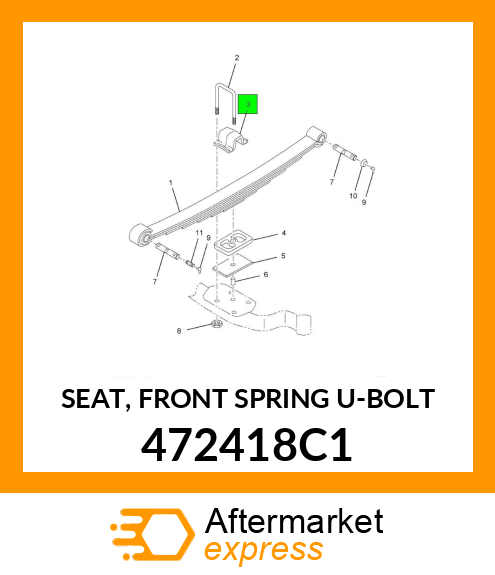 SEAT, FRONT SPRING U-BOLT 472418C1