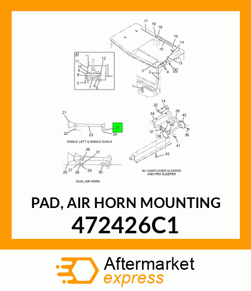 PAD, AIR HORN MOUNTING 472426C1