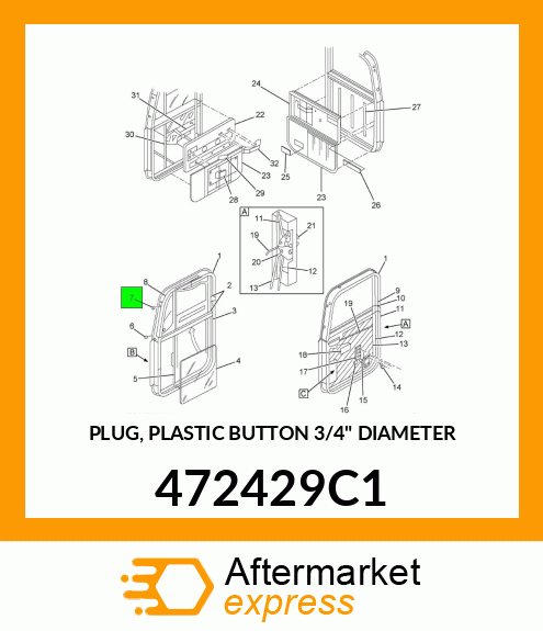 PLUG, PLASTIC BUTTON 3/4" DIAMETER 472429C1