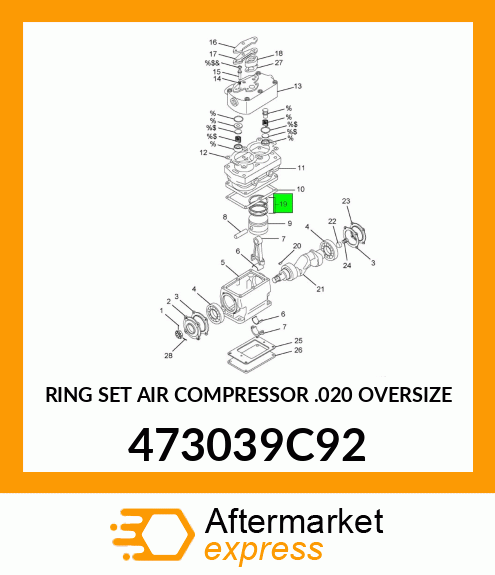 RING SET AIR COMPRESSOR .020 OVERSIZE 473039C92