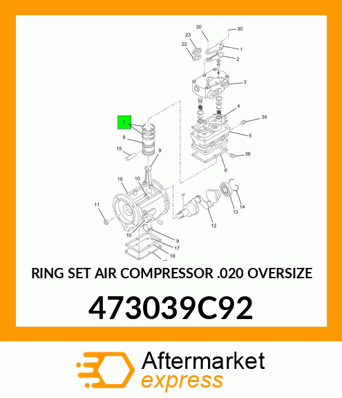 RING SET AIR COMPRESSOR .020 OVERSIZE 473039C92